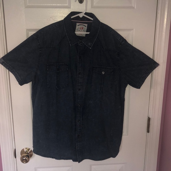 Denim style button down shirt - Picture 1 of 3
